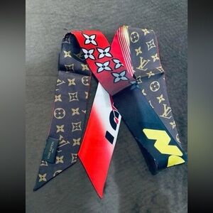 Louis Vuitton Red and Black Silk BB Bandeau